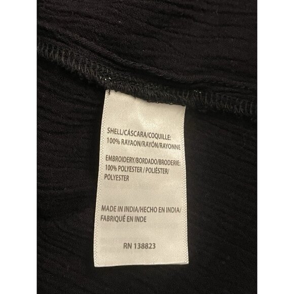 Idyllwind XL Black Embroidered Peasant Blouse Western Tassel Miranda Lambert - Picture 5 of 9